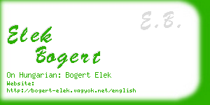 elek bogert business card